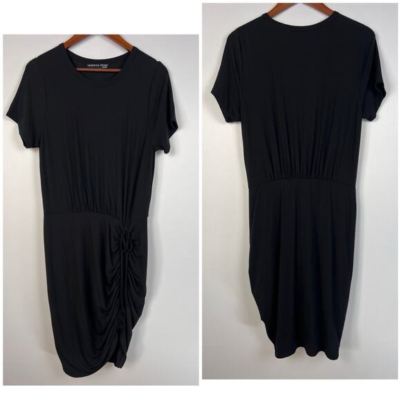 VERONICA BEARD Ruched Hannock M Dress In Black - Picture 2 of 11